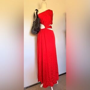 Elegant Red One-Shoulder Dress